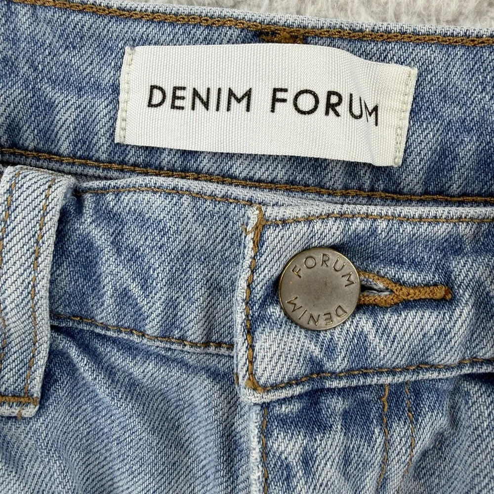 Denim Forum The '50s Arlo Long Shorts Womens 25 Blue Denim Cutoff Aritzia 5